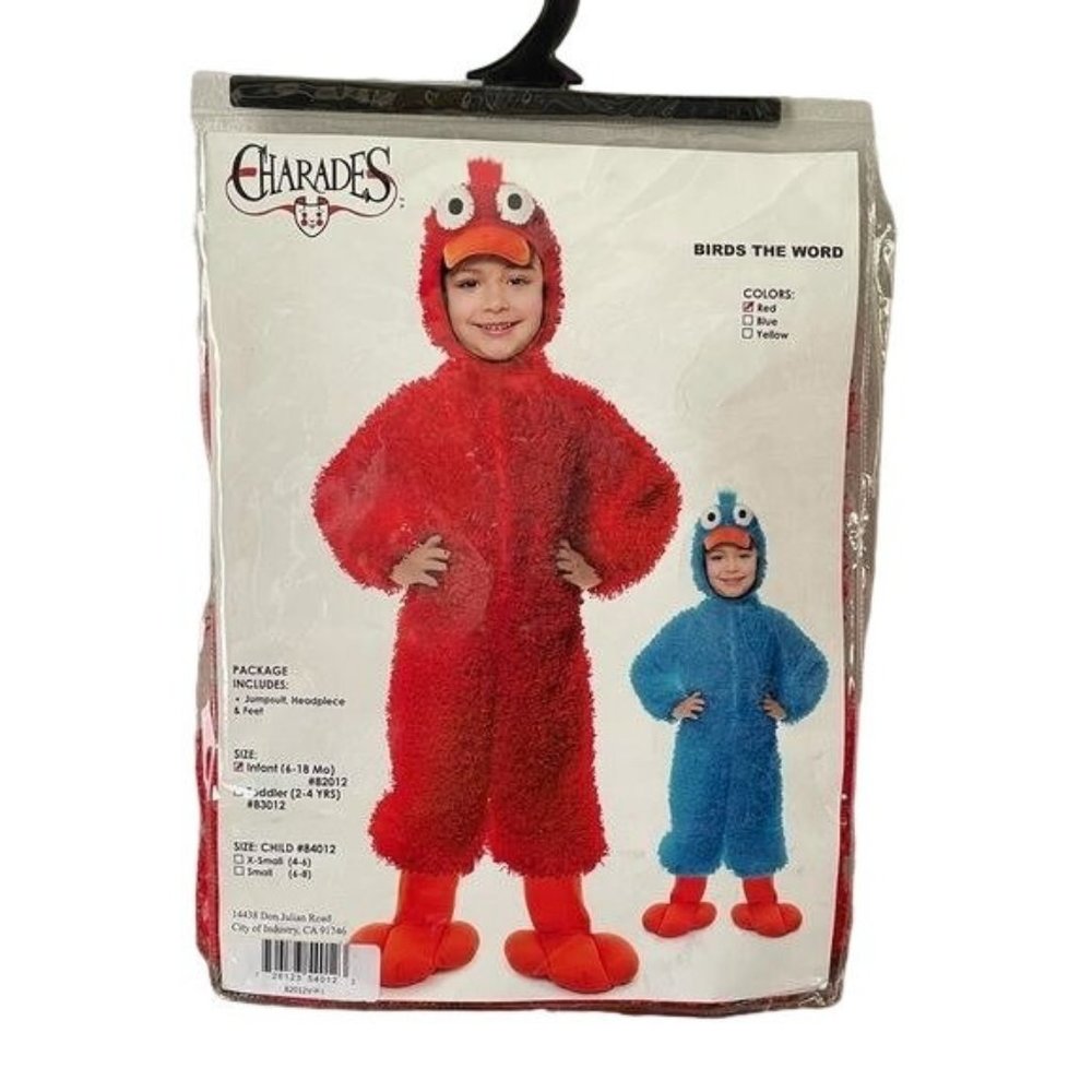 NEW Charades “Birds the Word” Red Bird Halloween Infant Costume, 6-18 months